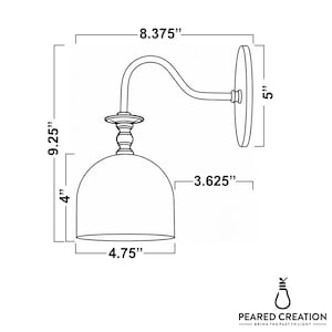 Sconce Light-Brass Wall Sconce-Beige Dome Light-Minimalist Lighting - Model No. 3353 image 8