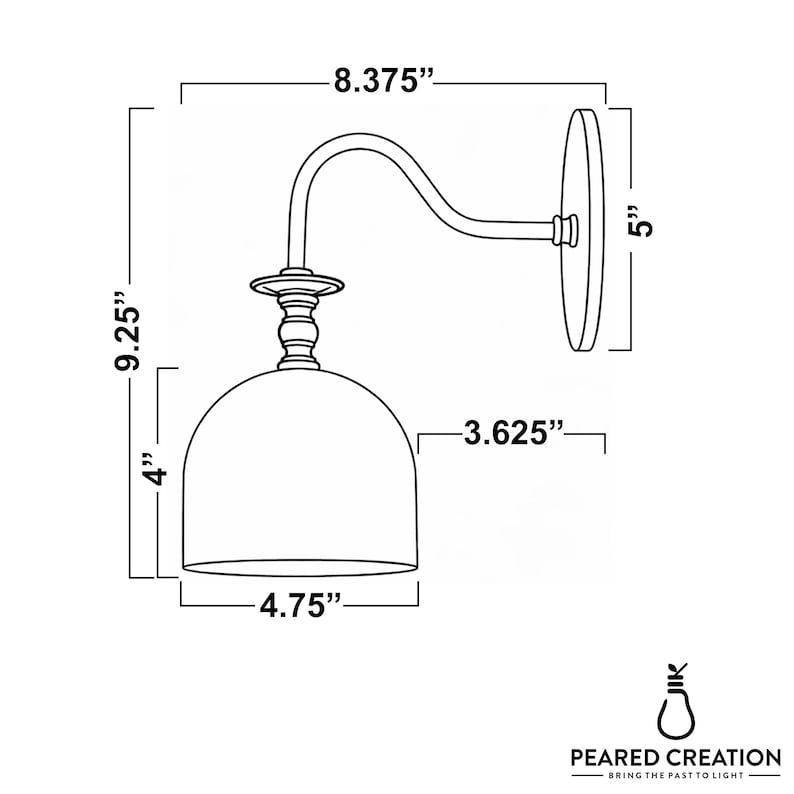 Sconce Light-Brass Wall Sconce-Beige Dome Light-Minimalist Lighting - Model No. 3353 image 8