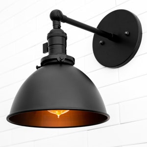 Matte Black Sconce - Black Shade Light Fixture -Industrial Light - Farmhouse Lighting - Model No. 4681