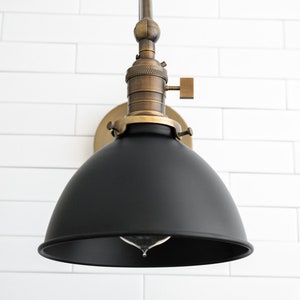 Matte Black Sconce Articulating Wall Light Unique Lighting Black Light Fixture Model No. 2560 image 6