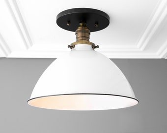 10 Inch White Shade - Ceiling Light Fixture - Industrial - Farmhouse Lighting - Model No. 8809