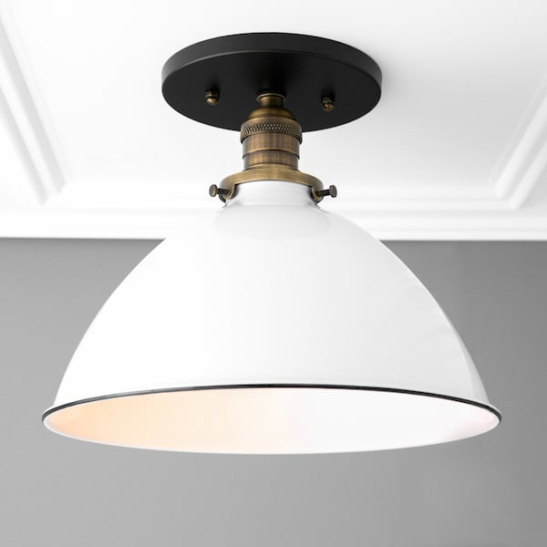 10 Inch White Shade - Ceiling Light Fixture - Industrial - Farmhouse Lighting - Model No. 8809