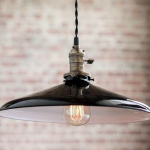 14 Inch Black - Pendant Lights - Metal Shade -  Hanging Pendant Light - Industrial Shade Pendant - Modern - Model No. 0451