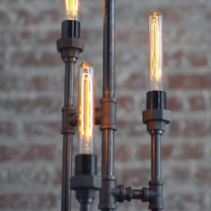 Bare Bulb Floor Lamp Industrial Floor Lamp Gothic Lamp Steampunk Lamps Pipe Lamp Industrial Furniture Model No. 6259 image 4