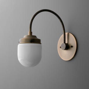 Sconce Light-Brass Wall Sconce-Modern Wall Light-Opal Glass Sconce - Model No. 2729 image 1