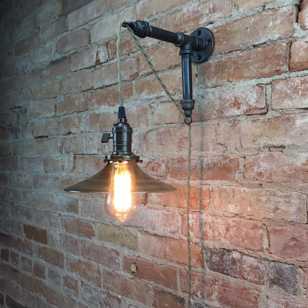 Industrial Wall Sconce - Pendant Edison - Smoked Glass Shade - Edison Bulb - Wall Light - Model No. 6501