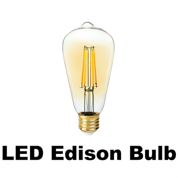 7 Watt -  600 Lumens - LED Edison Bulb - 2200 Kelvin