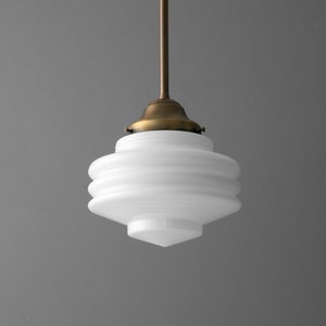 8in Diameter Modern Shade - Pendant Lamp - Ceiling Fixture - Entryway Lighting -  Model No. 6071