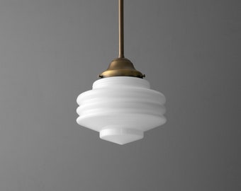 8in Diameter Modern Shade - Pendant Lamp - Ceiling Fixture - Entryway Lighting -  Model No. 6071