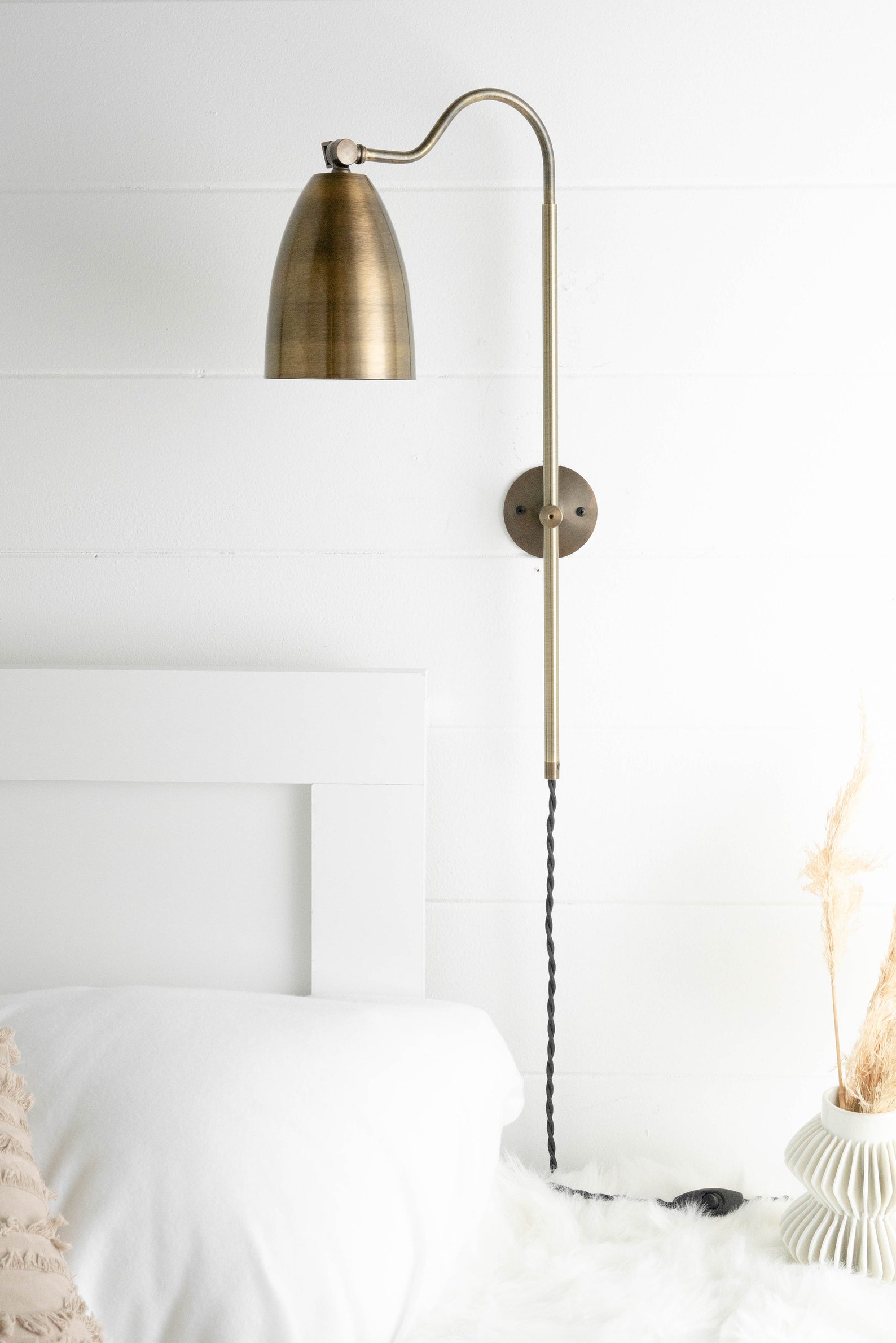 Bedside Lighting Bedside Wall Sconce Plug in Wall Sconce Etsy UK