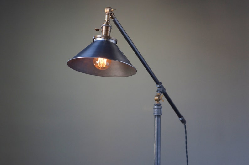 Standing Reading Lamp Industrial Floor Lamp Edison Floor Lamp Industrial Furniture Iron Pipe Model No. 1143 image 1