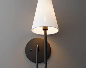Sconce Light-Modern Wall Sconce-Fabric Shade Lamp-Bedroom Wall Light - Model No. 1025