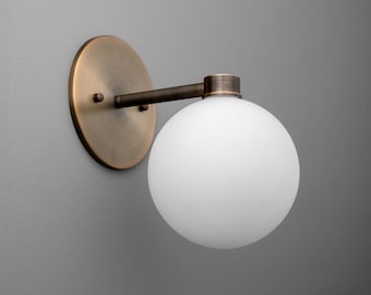 Sconce Light-Brass Wall Sconce-Gold Sconce-Globe Light - Model No. 2341