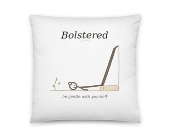 Restorative Yoga Throw Pillow, Legs Up the Wall, Menopause & Perimenopause Gift, Calm Sage Home Decor, Be Gentle With Yourself