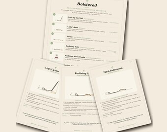 Restorative Yoga Bundle for Menopause and Perimenopause, Printable Pose Cards and Sequence Sheet, Gentle Yoga Practice Set, Instant Download