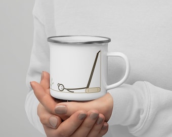 Restorative Yoga Enamel Mug, Legs Up the Wall, Menopause & Perimenopause Gift, Camping Retreat Cup, Be Gentle With Yourself