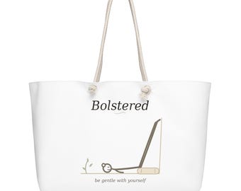 Restorative Yoga Weekender Tote, Legs Up the Wall, Menopause & Perimenopause Gift, Large Canvas Beach Bag, Be Gentle With Yourself