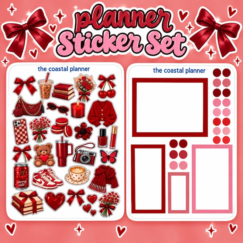 Stickers Red Fall Red Bow Sticker - Etsy
