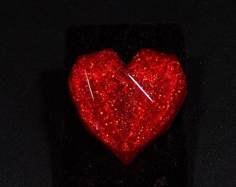 2 inch Facited Heart brooch