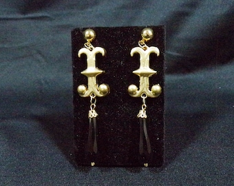Deluxe Black Poison Crystal cosplay Earrings - Gold or Silver