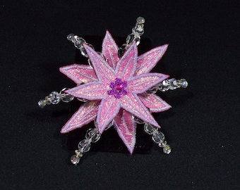 Pink Snowflake Flower hair clip cosplay Ice Queen Princess