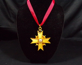 Simple Gold Tuxedo Prince King Medal Cross Medallion Cosplay