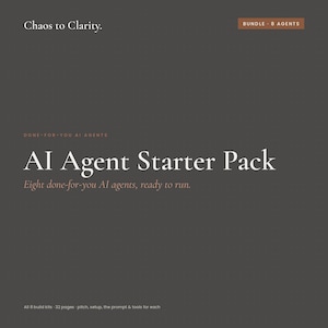 AI Agent-startpakket, 8 Done-For-You-kits voor bedrijfsautomatisering (directe download)