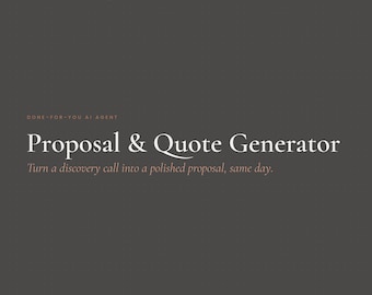 AI Proposal Quote Generator Build Kit, Sales Automation (Instant Download)