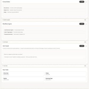Claude AI Business Dashboard Desktop App Build Kit, Homebase-uppmaningar för soloentreprenörer (digital nedladdning)