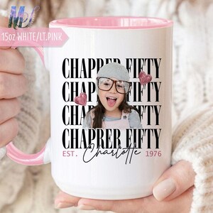 Mug personnalisé avec photo pour 50e anniversaire, Mug Chapitre 50, Tasse à café Chapitre 50, Cadeaux pour 50e anniversaire, LL4037