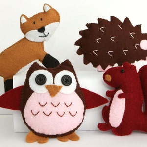 Felt Plushie Hand sewing Pattern PDF. Complete instructions to make Tawny the Owl. Instant download. image 4