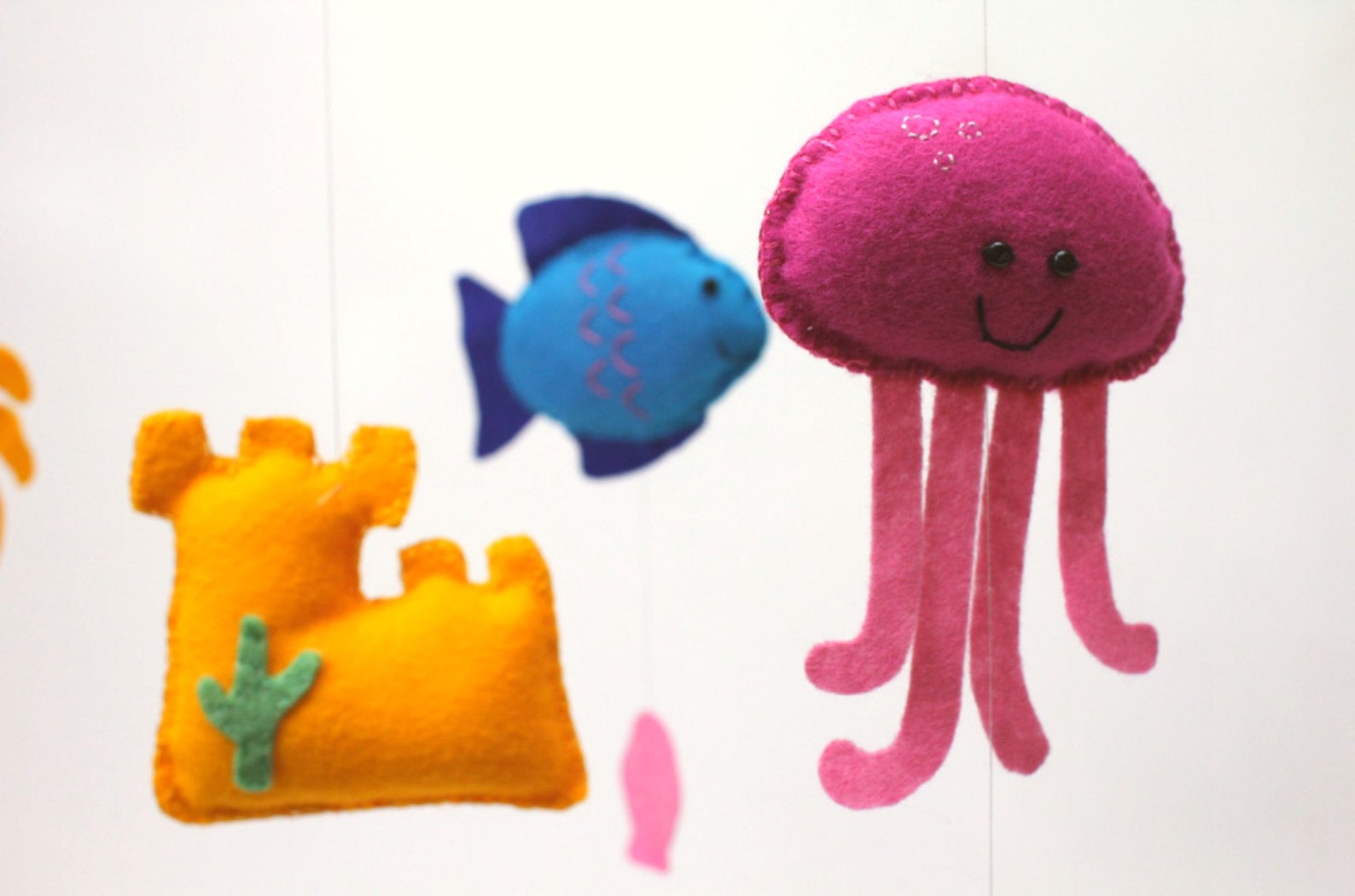 Felt Baby Crib Mobile Pattern. Seaside Animals Sewing Pattern PDF