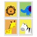 Jungle Safari Animal Prints. Set of Four 8x10 Printable Nursery Art PDF ...