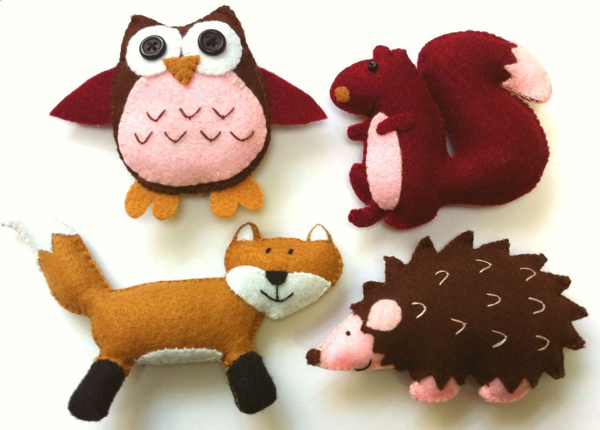 Felt Plushie Woodland Collection Handsewing Pattern PDF INSTANT felt-plushie-woodland-collection-handsewing-pattern-pdf-instant