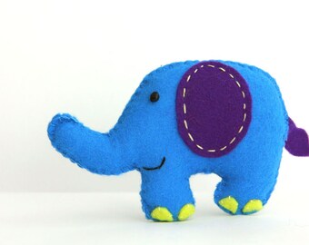 Felt Plushie Hand sewing Pattern PDF. Complete instructions to make Peanuts the Elephant. Instant download.