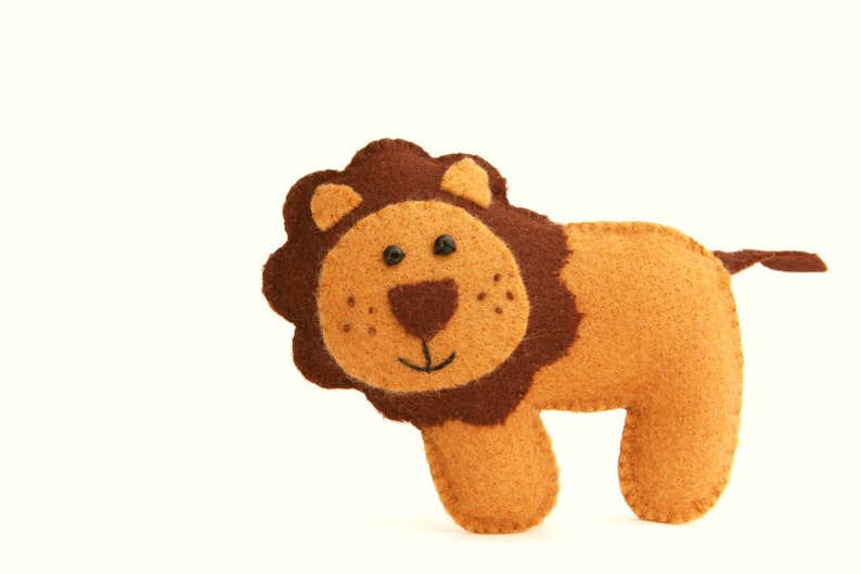 Felt Plushie Safari Collection Handsewing Pattern PDF. INSTANT instructions to make lion, zebra, giraffe and elephant plushies. image 4