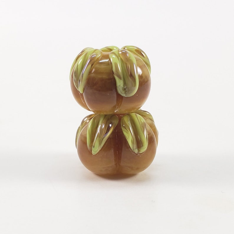 ooak earring pairs Lampwork Glass Bead Pair orange pumpkins SRA Lampwork