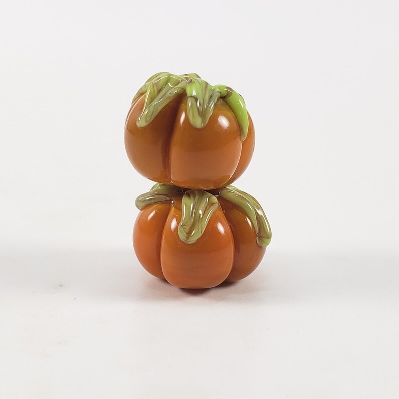 ooak earring pairs Lampwork Glass Bead Pair orange pumpkins SRA Lampwork