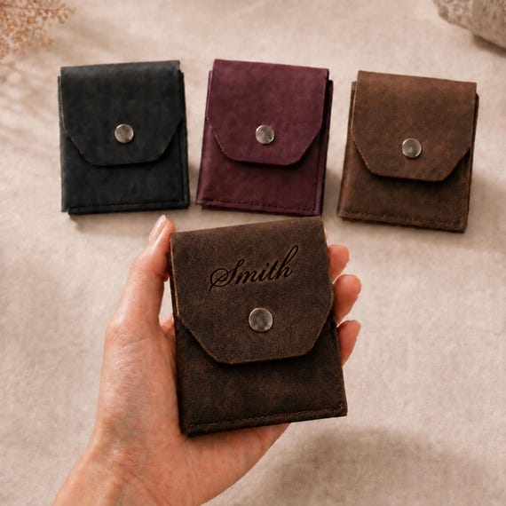 Engraved Leather Wallet, Personalized Wallet for Men, Custom Name Wallet, Christmas Gift, Husband Gift, Boyfriend Gift, Groomsmen Gift