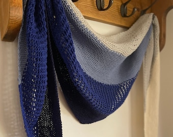 KNITTING PATTERN** Textured Shawl Garter Knit Slip Stitch Accessory Unisex Neck Knitwear Beginner's Knit Flat