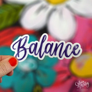 EQUILIBRIO - Parola di potere, Posta felice, Parola dell'anno, Motivazionale, Ispirazionale, Adesivo impermeabile