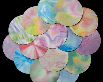 Set of Colored Zendala Tiles for Zentangle Art Work- 4-1/2-inch round