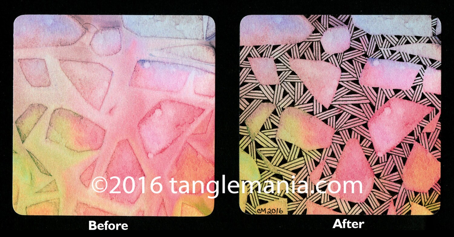 Zentangle Tiles with colour – Art of Tangling