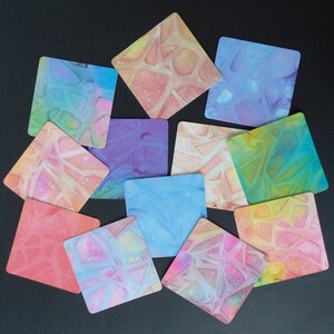 Set of Pre-strung Colored Tiles for Zentangle Art Work- 4-inch square