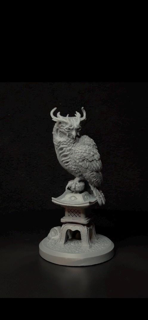 KOJIRO Owl Evolution – 1:12 Scale Unpainted Resin Model Kit
