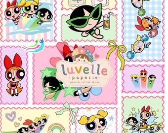 Motif patchwork sans couture de fille de dessin animé, papier numérique de super-héros, impression sur tissu (téléchargement numérique)