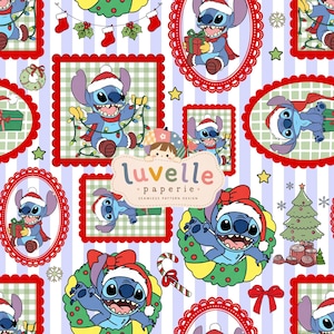 Naadloos patroon met een blauwe kerstalien, cartoon patchwork voor de feestdagen, stofprint (digitale download)