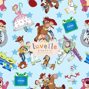 Toy Friends Seamless Pattern, Playroom Digital Paper, Kids Fabric (Digital Download)