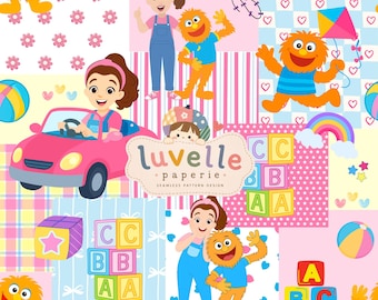 Motif sans couture « Professeure », Amies de la classe, Décoration de chambre d'enfant (Téléchargement numérique)
