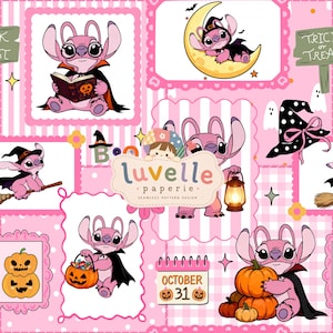 Pink Alien Seamless Pattern, Halloween Creature, Nursery Decor (Digital Download)